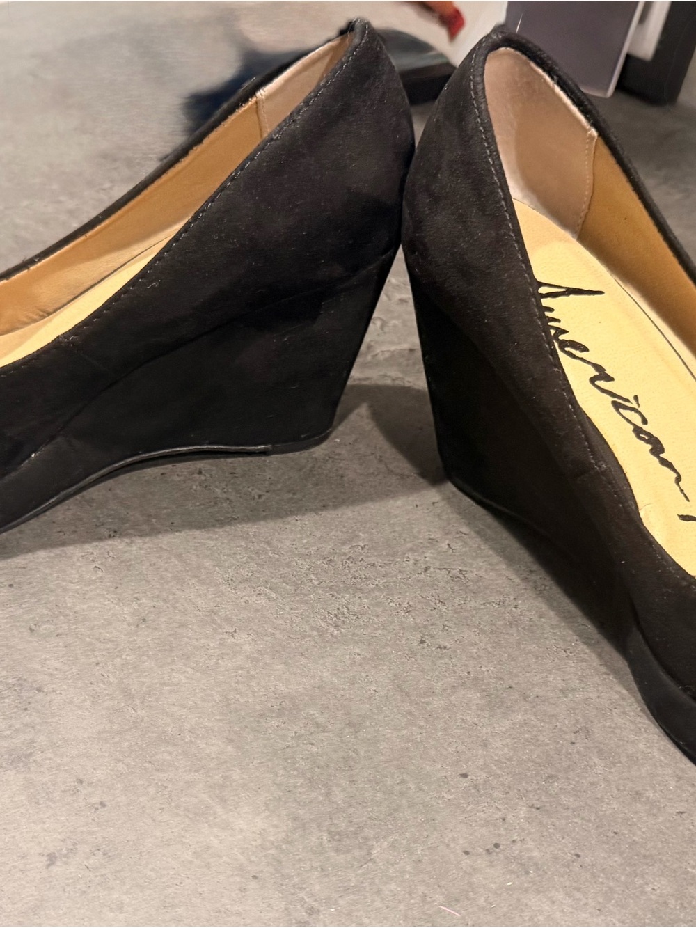 American Rag Black Suede Wedge Heels